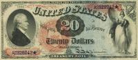 p148 from United States: 20 Dollars from 1869